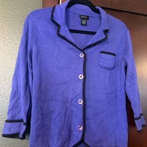 EVIE Violet Cardigan Black Trim